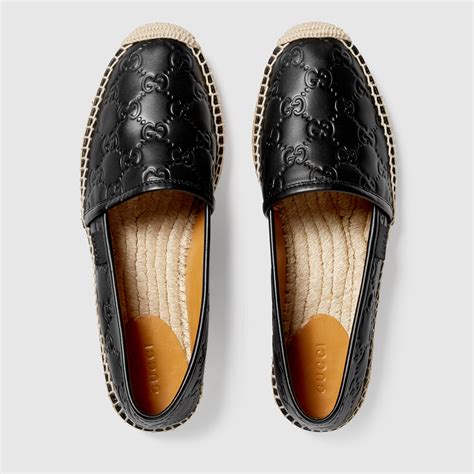 gucci signature leather espadrilles|gucci leather platform espadrille.